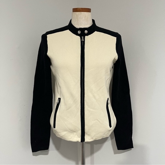 Lauren Ralph Lauren Sweaters - Lauren RL Cream and Black Full Zip sweater cardigan NWT size medium